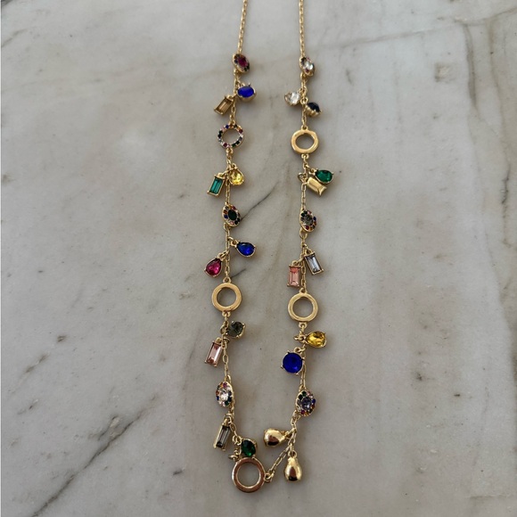 Talbots Gold Necklace with Multicolor Gemstones - Picture 4 of 5